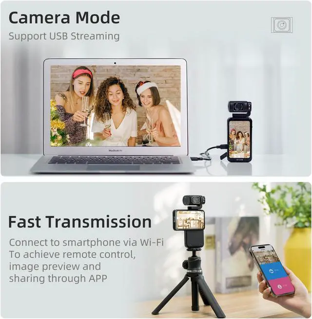 Alt view image 6 of 7 - ORDRO M3 5K Handheld Camera with Flippable Touch Screen, WiFi IR Night Vision Camera w/ 3250mAh Capacity Battery, 4K UHD 56MP Video Camera Camcorder for YouTube w/64G Card