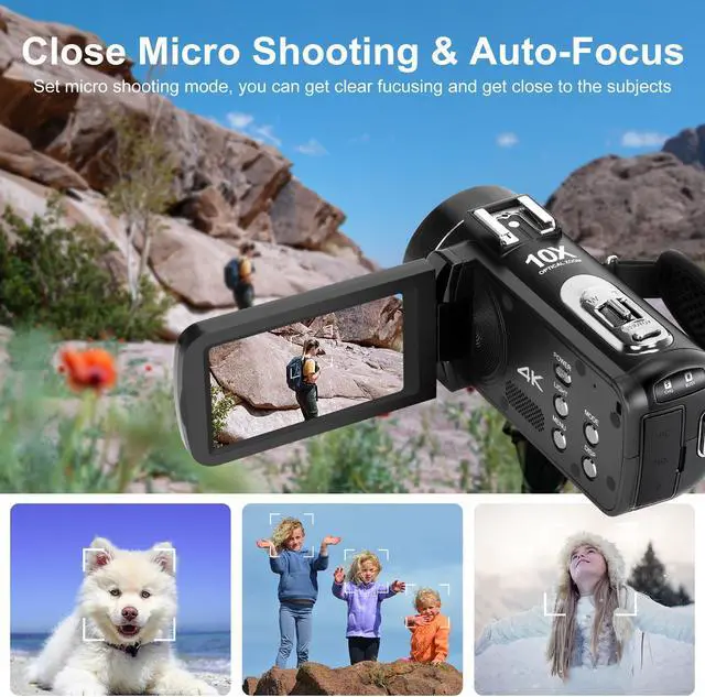 Alt view image 4 of 7 - ORDRO 4K Video Camera Camcorder 10X Optical Zoom&120X Intelligent Zoom, 4K 30MP WiFi Vlogging Camera for YouTube Digital Video Camera w/Microphone, 32G SD Card, Remote Control
