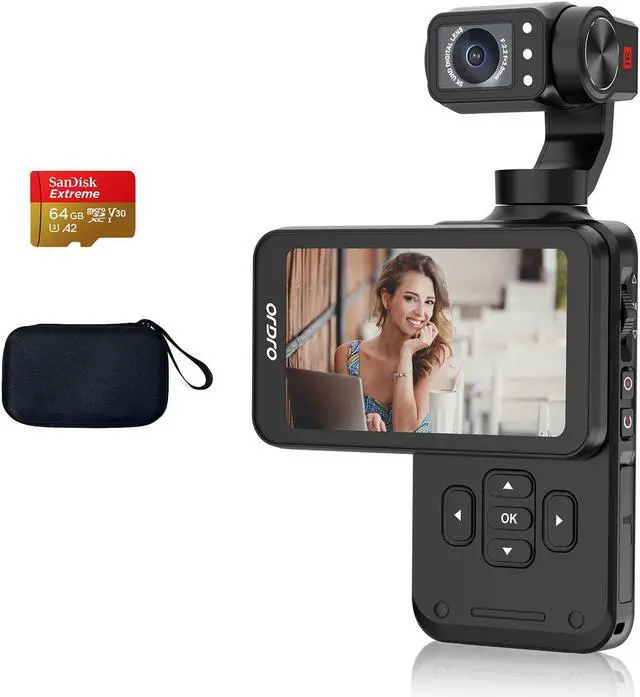 Main image of Ordro M5-5k Handheld Camcorder, 3-Axis Gimbal Stabilizer with 5K 30fps Camera &48MP Photo, 3.5'' Flippable Screen 120° Wide Angle, IR Night Vision Function,Face Tracking for Youtube Vlog with 64G Card