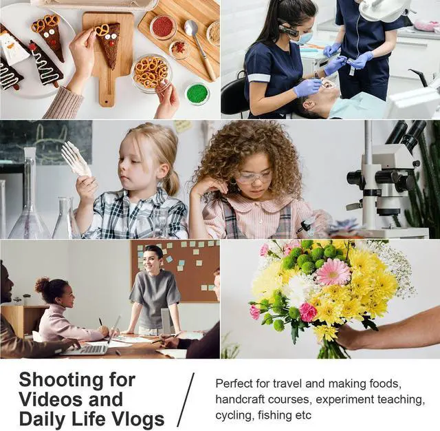 Alt view image 5 of 6 - ORDRO EP8 4K Camcorder 60FPS Vlog Hands Free Wearable Camera, Head-Mounted Video Camera for Vlog, Auto Focus, Wi-Fi APP Control, 2-Axis Gimbal Stabilizer with Fast Charger & Remote Control