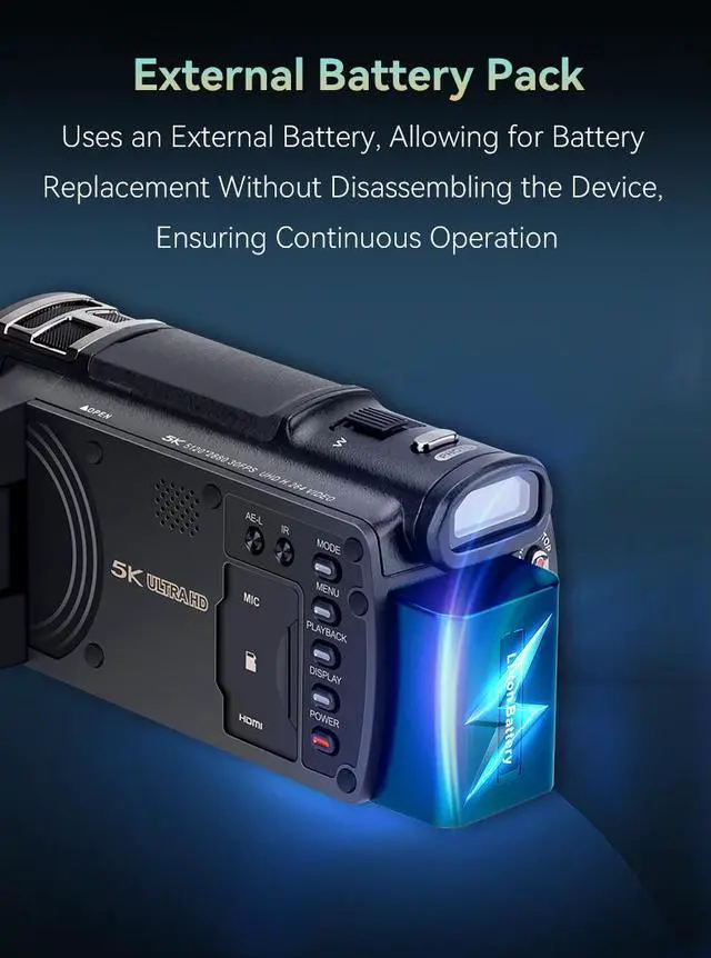 Alt view image 5 of 7 - ORDRO 5K Video Camera Camcorder HD Video Recording Camcorder, 12X Optical Zoom, IR Night Vision, Auto/Manual Foucs, 3.5'' Flip Touchscreen Camera for Livestreamings, 64GB SD Card, Remote Control