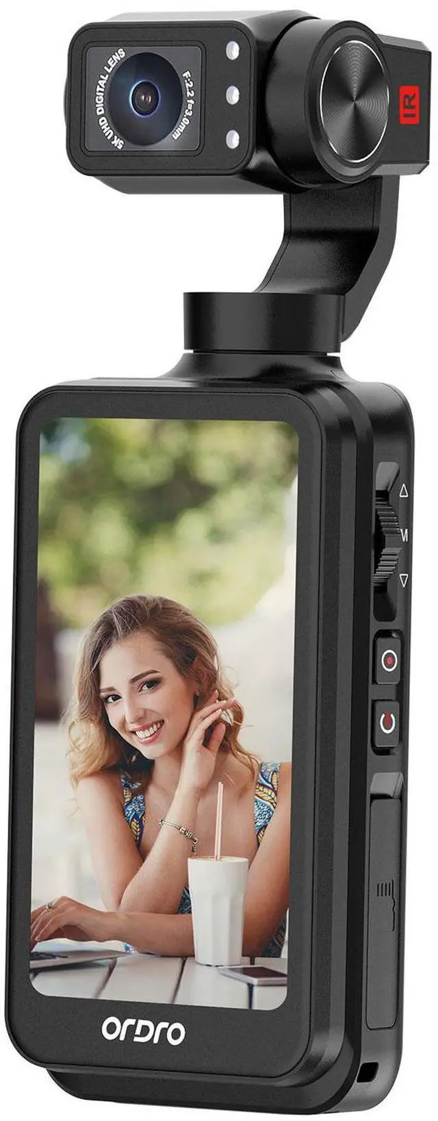 Alt view image 3 of 5 - ORDRO M5 Handheld Camera 3-Axis Stabilisation, 5K Video Camera Camcorder for YouTube Vlogs, 3.5'' Rotatable Touchscreen 120° Wide Angle, IR Night Vision, Face Tracking, 64G Card,Stand, Remote