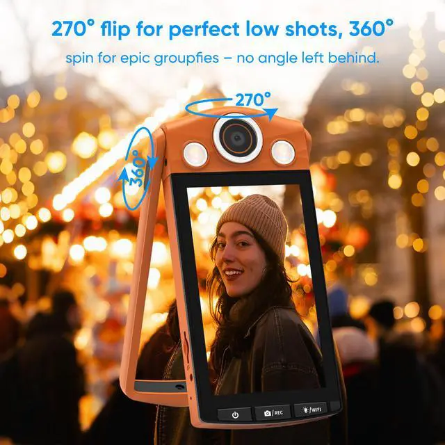 Alt view image 3 of 4 - ORDRO VS3 4K Digital Camera w/360° Flip, 64MP, AF, WiFi, Remote
360° Flip Screen, 4K/60fps + 64MP Photos,WiFi 6 Speed & Remote,Smart AF & 20cm Macro Mode | Fast Focus,Creative Shots