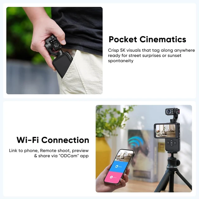 Alt view image 4 of 5 - ORDRO M5 Pocket Camera, 3-Axis Stabilisation 5K Video Camcorder