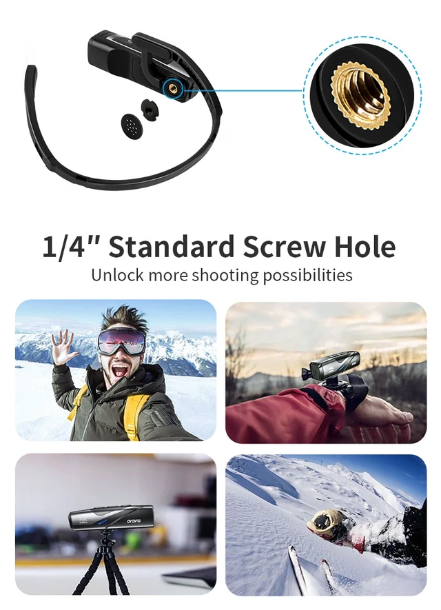Alt view image 4 of 7 - ORDRO EP8 | 4K Gimbal Head Camera | AF & Wi-Fi | Remote 2-Axis Gimbal Stabilizer,APP Control,Head-Mounted,Auto Focus,130° Wide-Angle, ideal for vlogging and surgery and hotel
