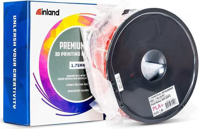 Alt view image 7 of 7 - Micro Center Inland PLA+ Filament 1.75mm - Red 3D Printer Filament, PLA Pro Dimensional Accuracy +/- 0.03 mm - PLA Plus 1 kg Spool (2.2 lbs)  FDM/FFF Printers  Clog Free 3D Printing Filament
