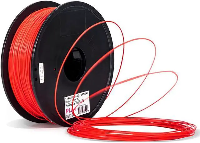 Alt view image 5 of 7 - Micro Center Inland PLA+ Filament 1.75mm - Red 3D Printer Filament, PLA Pro Dimensional Accuracy +/- 0.03 mm - PLA Plus 1 kg Spool (2.2 lbs)  FDM/FFF Printers  Clog Free 3D Printing Filament