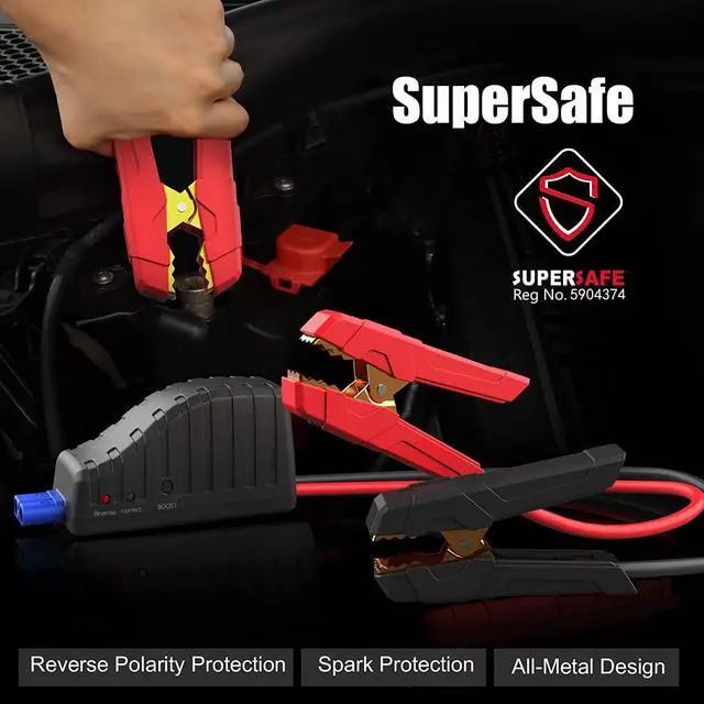 Alt view image 2 of 2 - GOOLOO 4000A Peak Car Jump Starter 12V Auto Battery Booster SuperSafe Lithium Jump Box for All Gas, Up to 10.0L Diesel Engine, Portable Power Pack with USB Quick Charge and Type C Port, Orange