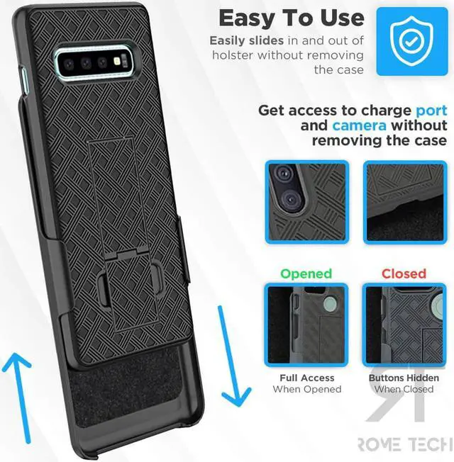 Alt view image 4 of 6 - Rome Tech For Samsung Galaxy S10 Plus Belt Clip Holster Phone Case