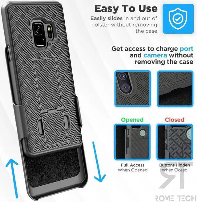 Alt view image 4 of 5 - Rome Tech For Samsung Galaxy S9 Plus Belt Clip Holster Phone Case