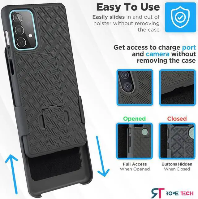 Alt view image 5 of 5 - Rome Tech For Samsung Galaxy A52 5G Belt Clip Holster Phone Case