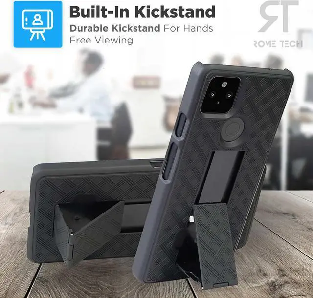 Alt view image 5 of 7 - Rome Tech For Google Pixel 5a 5G Belt Clip Holster Phone Case