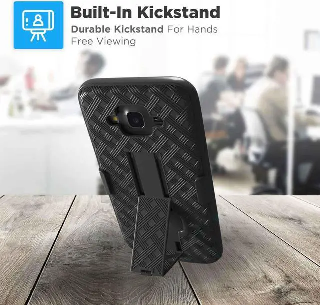 Alt view image 5 of 5 - Samsung Galaxy J3 V (1st 2016) Rome Tech Shell Holster Combo Case