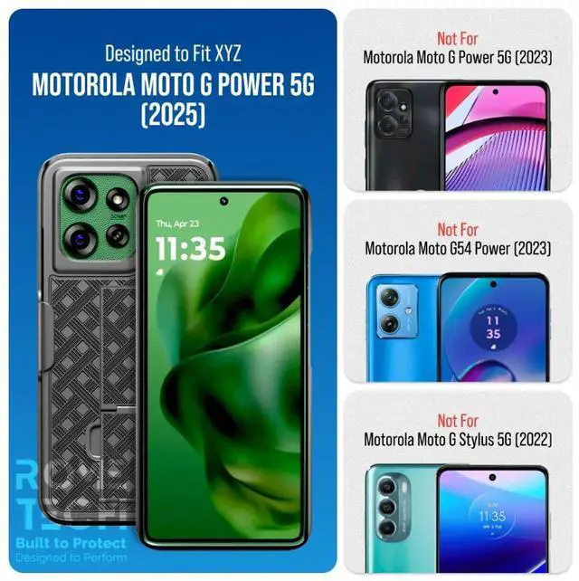 Alt view image 2 of 6 - Rome Tech For Motorola Moto G Power 5G (2025) Belt Clip Holster Phone Case