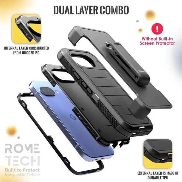 Alt view image 3 of 6 - Rome Tech For Google Pixel 9a (2025) Defender Series Case