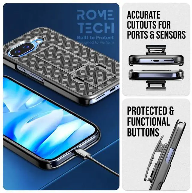 Alt view image 5 of 5 - Rome Tech For Google Pixel 9a (2025) Belt Clip Holster Phone Case