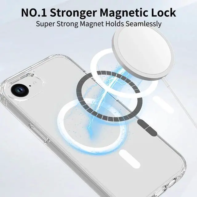Alt view image 5 of 6 - Rome Tech For Apple iPhone 16e (2025) Hybrid Shockproof Clear Slim Acrylic Case with MagSafe
