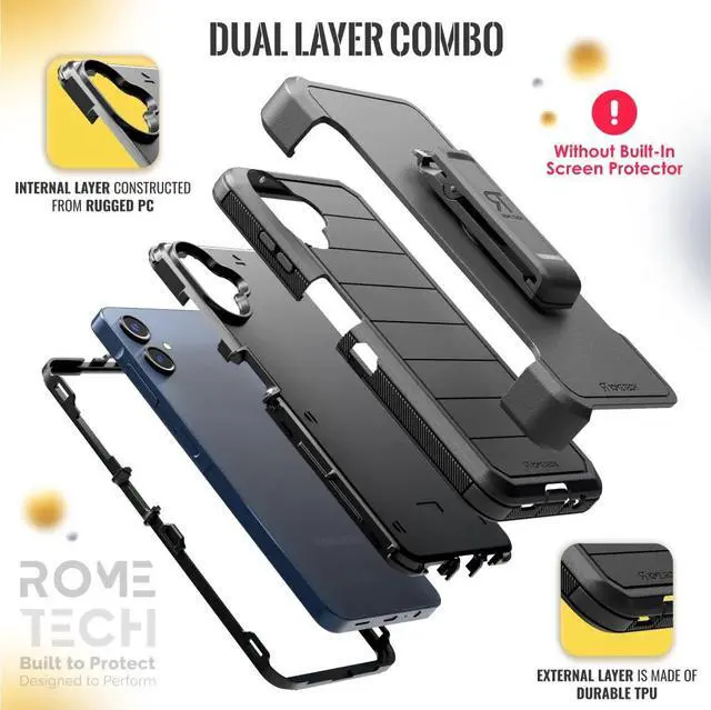 Alt view image 3 of 6 - Rome Tech For Samsung Galaxy A16 (2024) Defender Series Case