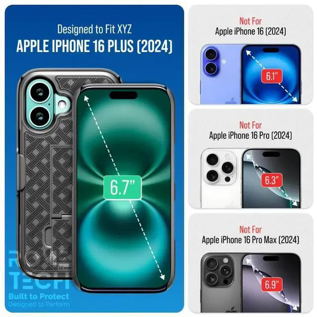 Alt view image 2 of 5 - Rome Tech For Apple iPhone 16 Plus Belt Clip Holster Phone Case