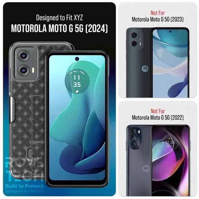 Alt view image 2 of 6 - Motorola Moto G 5G (2024) Belt Clip Holster Phone Case