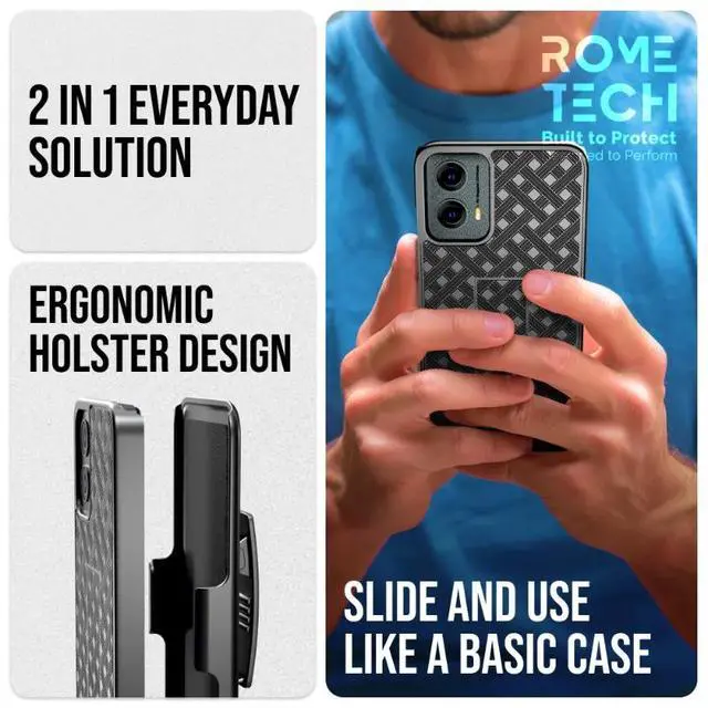 Alt view image 4 of 6 - Motorola Moto G 5G (2024) Belt Clip Holster Phone Case