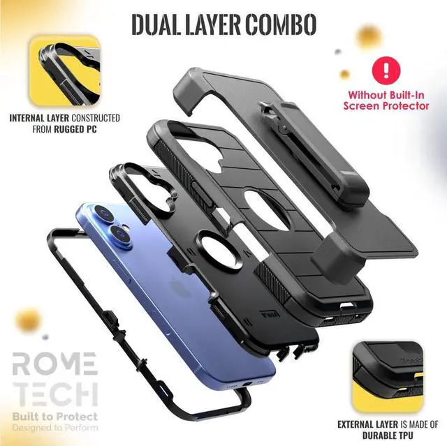 Alt view image 5 of 6 - Rome Tech For Apple iPhone 16 Plus Defender Series Case