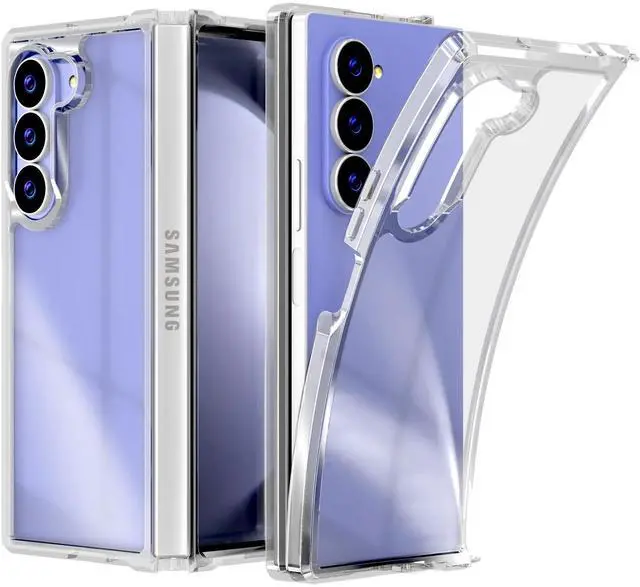 Main image of Samsung Galaxy Z Fold 6 Hybrid Shockproof Clear Slim Acrylic Case Cover Flexible Hinge Rib