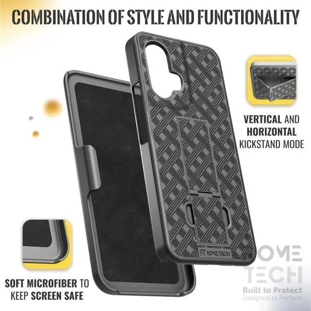 Alt view image 6 of 7 - Rome Tech For Motorola Moto G Stylus 5G (2024) Belt Clip Holster Phone Case