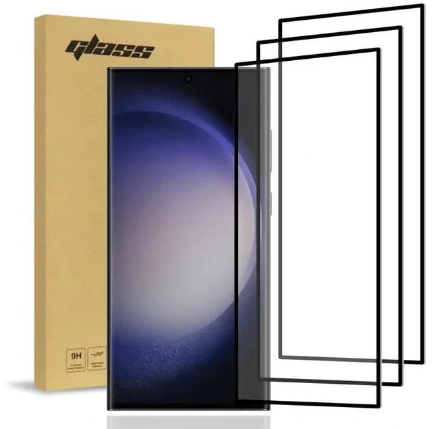 Main image of Rome Tech For Samsung Galaxy S23 Ultra (3 Per Pack) 3D Full Glue Glass Screen Protector w/Hole Punch