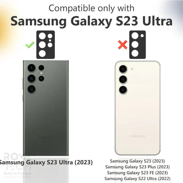 Alt view image 2 of 6 - Rome Tech For Samsung Galaxy S23 Ultra (3 Per Pack) 3D Full Glue Glass Screen Protector w/Hole Punch