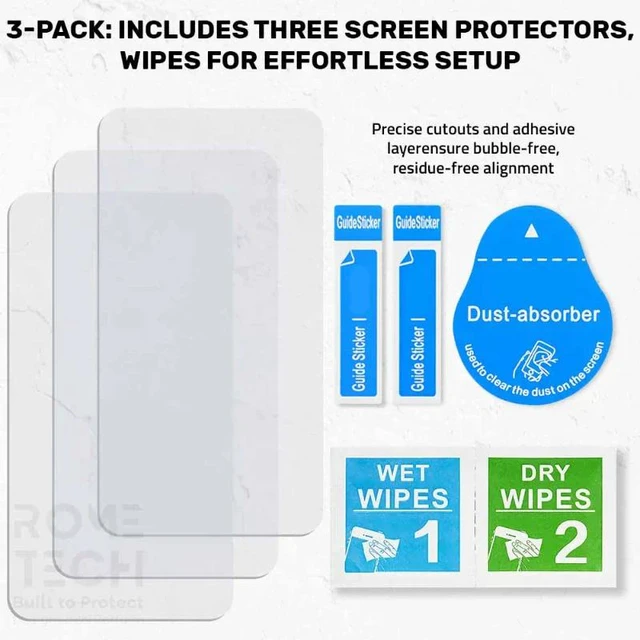 Alt view image 5 of 6 - Rome Tech For Samsung Galaxy S23 Ultra (3 Per Pack) 3D Full Glue Glass Screen Protector w/Hole Punch