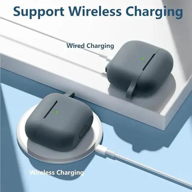 Alt view image 3 of 6 - Silicone Cover Case with Keychain for AirPods 3