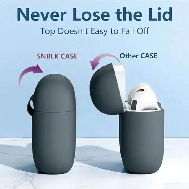 Alt view image 2 of 6 - Silicone Cover Case with Keychain for AirPods 3