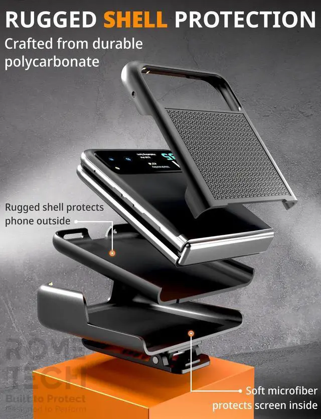 Alt view image 6 of 7 - Rome Tech For Motorola Razr (2023) Belt Clip Holster Phone Case with Magsafe