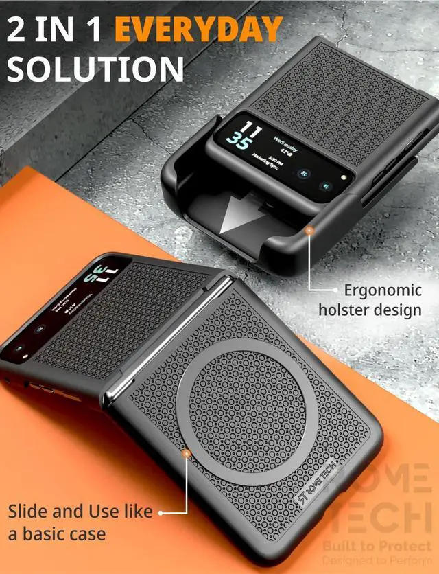 Alt view image 4 of 7 - Rome Tech For Motorola Razr (2023) Belt Clip Holster Phone Case with Magsafe