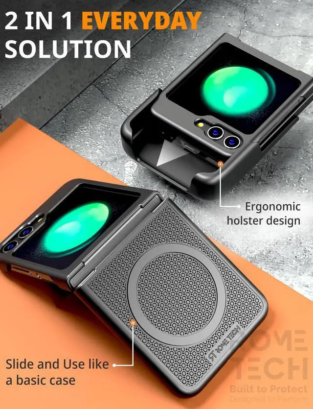 Alt view image 3 of 7 - Rome Tech For Samsung Galaxy Z Flip 5 Belt Clip Holster Phone Case with MagSafe