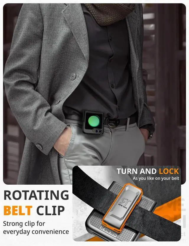 Alt view image 4 of 7 - Rome Tech For Samsung Galaxy Z Flip 5 Belt Clip Holster Phone Case with MagSafe