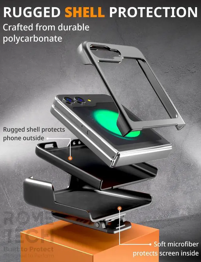 Alt view image 5 of 7 - Rome Tech For Samsung Galaxy Z Flip 5 Belt Clip Holster Phone Case with MagSafe