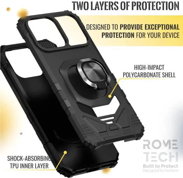 Alt view image 3 of 6 - Rome Tech For Apple iPhone 15 Plus Armor Magnetic Case with Ring & Magnetic Mount