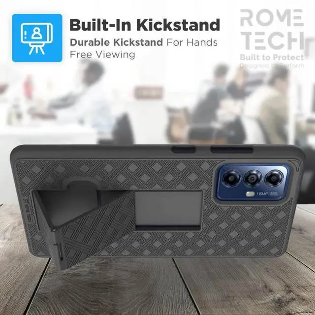 Alt view image 5 of 5 - Rome Tech For Motorola Moto G Play (2023) Belt Clip Holster Phone Case