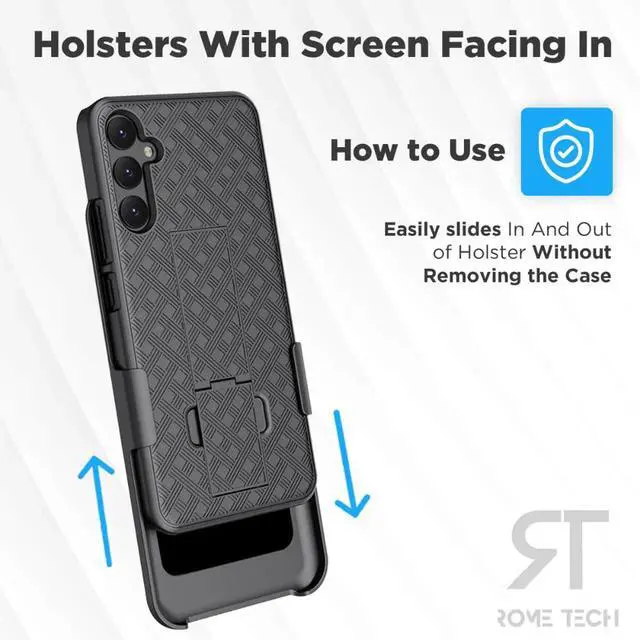 Alt view image 4 of 5 - Rome Tech For Samsung Galaxy A34 5G Belt Clip Holster Phone Case