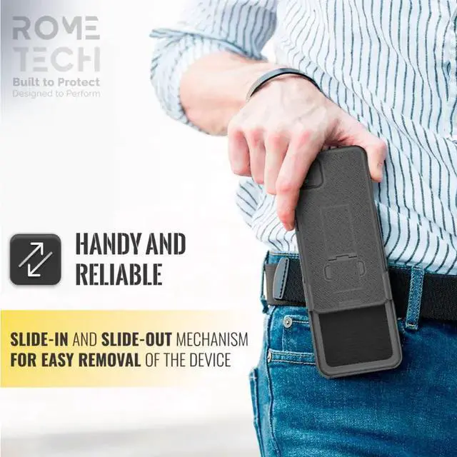 Alt view image 6 of 7 - Rome Tech For Apple iPhone 15 Pro Belt Clip Holster Phone Case
