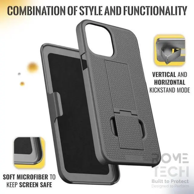 Alt view image 5 of 7 - Rome Tech For Apple iPhone 14 Pro Belt Clip Holster Phone Case