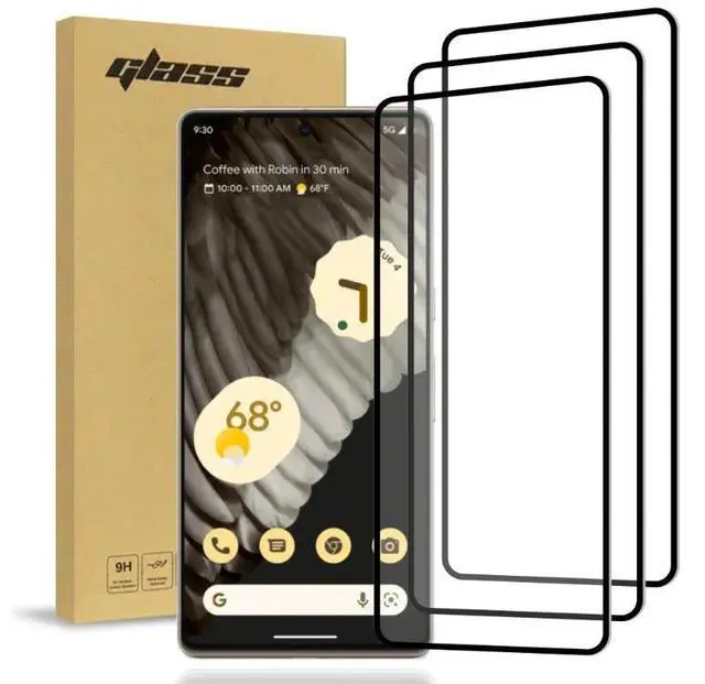 Main image of Rome Tech For Google Pixel 7 Pro (3 Per Pack) 3D Full Glue Glass Screen Protector w/Hole Punch