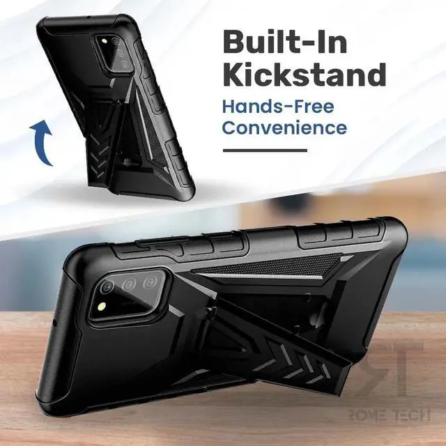 Alt view image 5 of 6 - Samsung Galaxy A03s Dual-Layer Holster Case with Kickstand