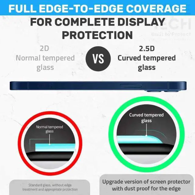 Alt view image 3 of 6 - Rome Tech For Apple iPhone 12 Screen Protector 3-Pack Tempered Glass
