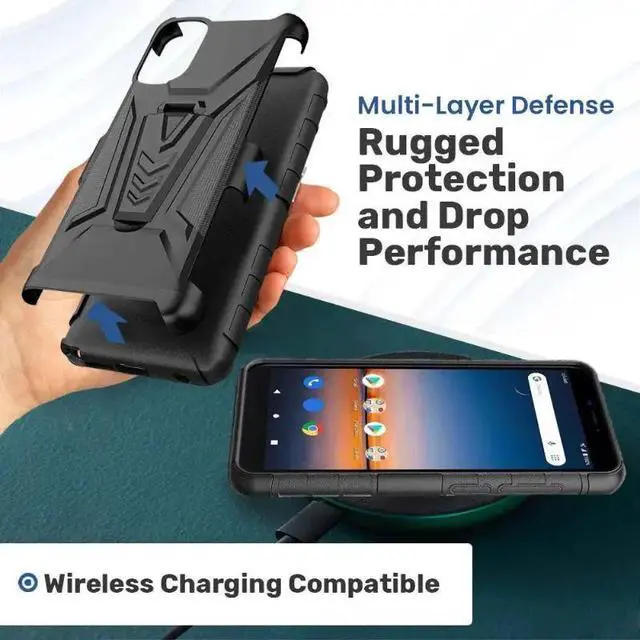 Alt view image 6 of 6 - Samsung Galaxy A23 5G Dual-Layer Holster Case with Kickstand