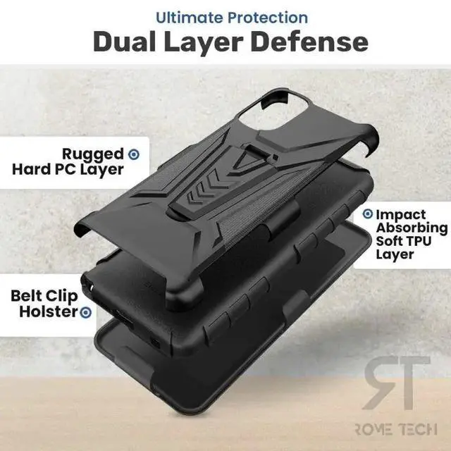 Alt view image 4 of 6 - Samsung Galaxy A23 5G Dual-Layer Holster Case with Kickstand