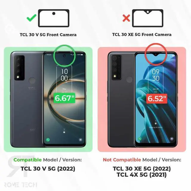 Alt view image 2 of 6 - Rome Tech For TCL 30 V 5G Dual-Layer Holster Case with Kickstand