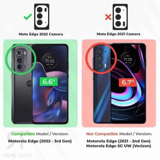 Alt view image 7 of 7 - Rome Tech For Motorola Edge (2022) Belt Clip Holster Phone Case